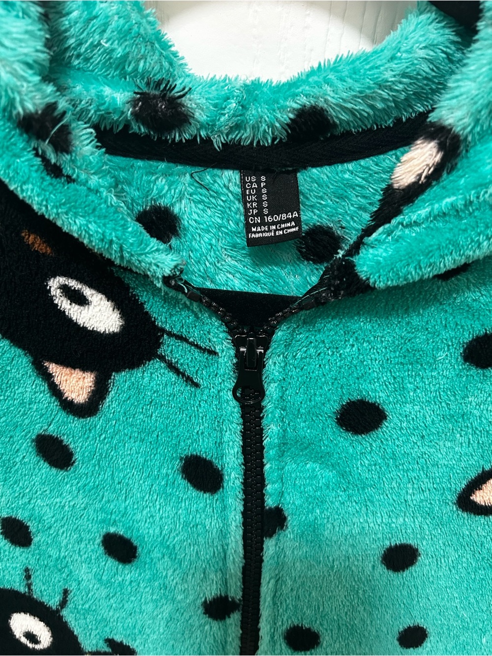 Forever 21 Sanrio Chococat One Piece Zip up Hooded Pajamas Fleece Plush Sz Small - Picture 3 of 10